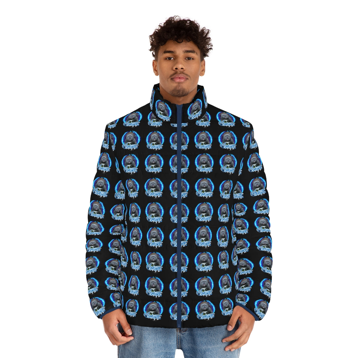 Men's Puffer Jacket (AOP) pop smurf