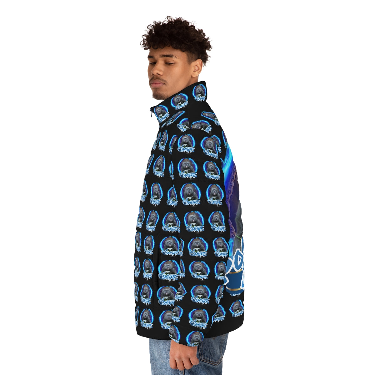 Men's Puffer Jacket (AOP) pop smurf