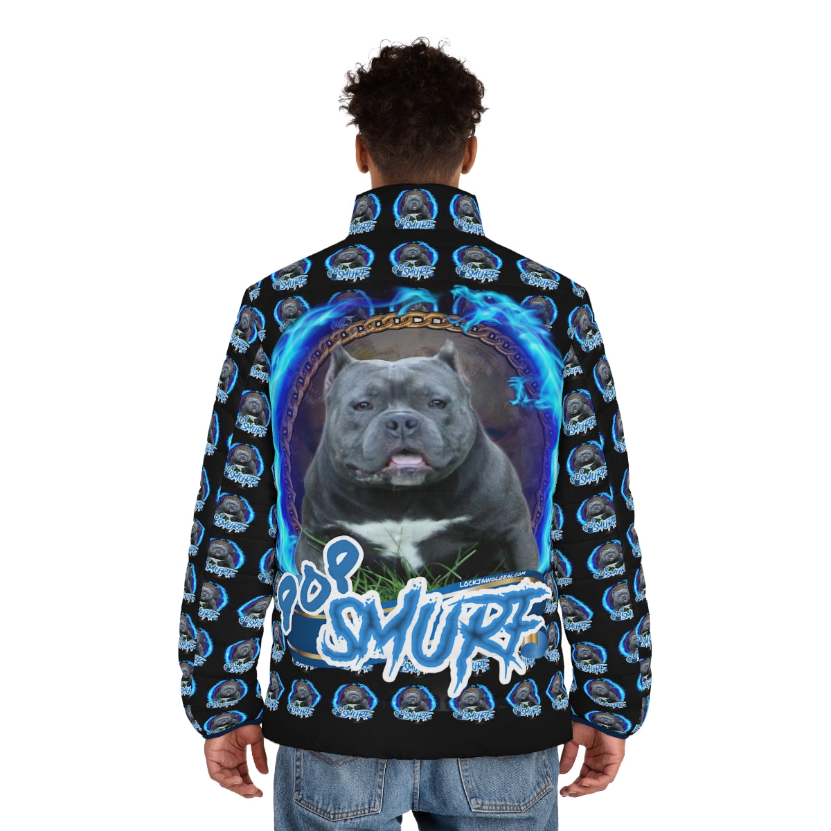 Men's Puffer Jacket (AOP) pop smurf