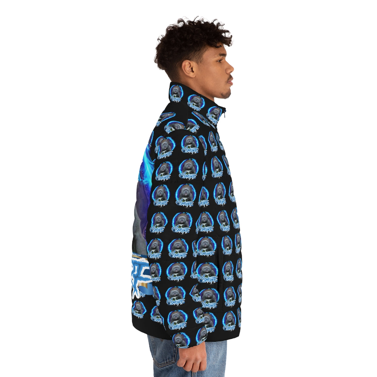 Men's Puffer Jacket (AOP) pop smurf